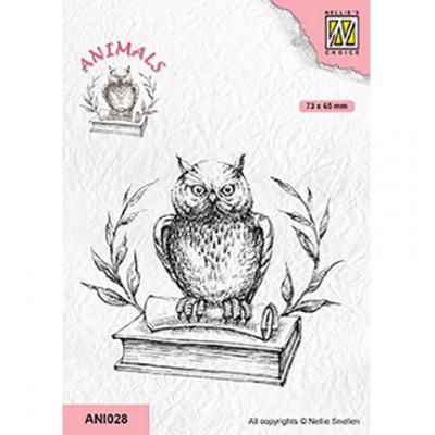 Nellies Choice Clear Stamp - Owl On Book